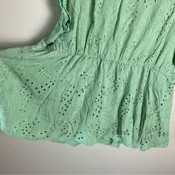 Torrid Green Eyelet Ruffle Sleeve Babydoll Top 3X NWT 40365248 Mint Green - Picture 9 of 12